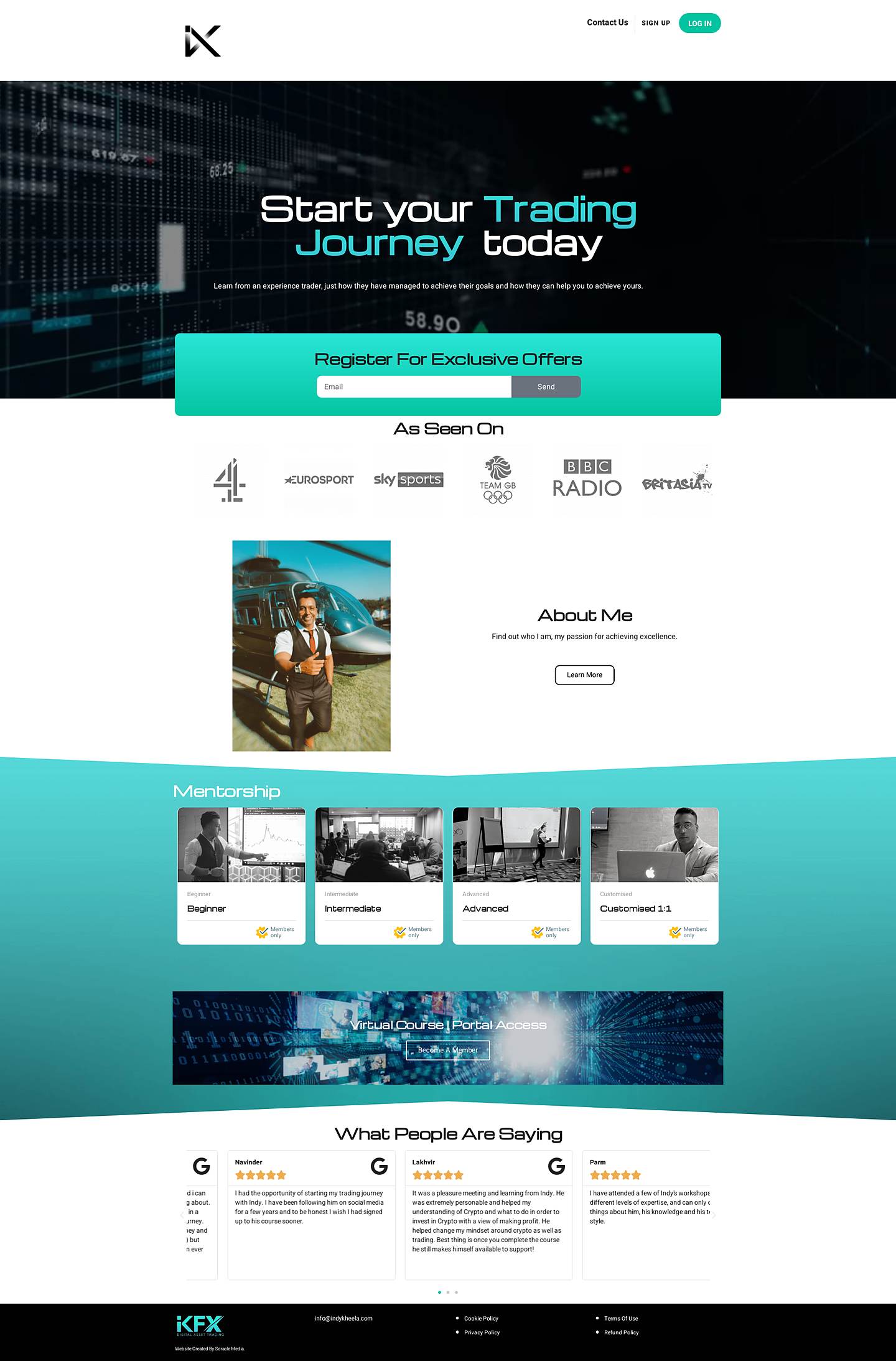 The iKFX website, full length