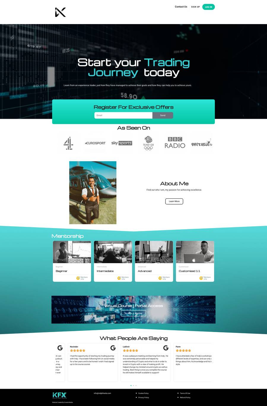 iKFX website, full page