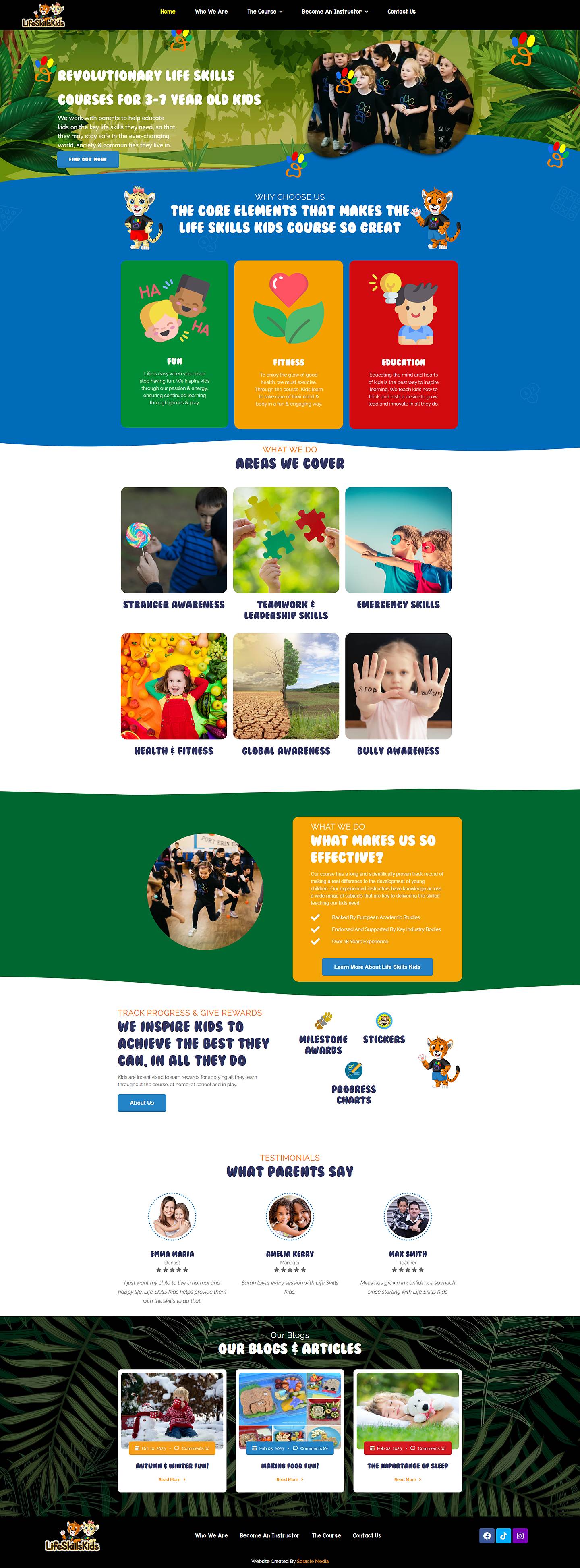 The Life Skills Kids website, full length